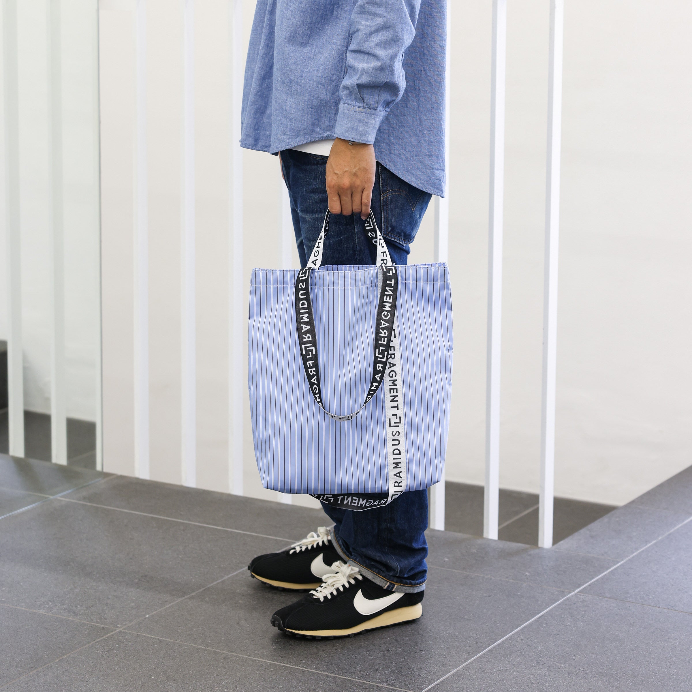 RAMIDUS FRAGMENT トートバッグ ネイビー/グレー RAMIDUS TOTE BAG (M) – RAMIDUS ONLINE